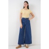 Kadın Geniş Paça Yüksek Bel Kot Pantolon 30080 - Mavi