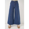 Kadın Geniş Paça Yüksek Bel Kot Pantolon 30080 - Mavi