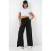 Kadın Beli Lastikli Bol Paça Pantolon 30087 - Siyah