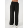 Kadın Beli Lastikli Bol Paça Pantolon 30087 - Siyah