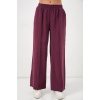 Kadın Beli Lastikli Bol Paça Pantolon 30087 - Bordo