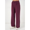 Kadın Beli Lastikli Bol Paça Pantolon 30087 - Bordo