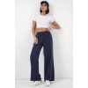 Kadın Beli Lastikli Bol Paça Pantolon 30087 - Lacivert