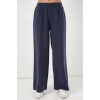 Kadın Beli Lastikli Bol Paça Pantolon 30087 - Lacivert
