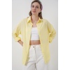 Kadın Oversize Viskon Gömlek 3785 - Sarı