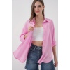 Kadın Oversize Viskon Gömlek 3785 - Pembe