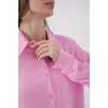 Kadın Oversize Viskon Gömlek 3785 - Pembe