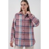 Kadın Ekose Desen Oversize Oduncu Gömlek 3854 Pembe