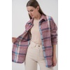 Kadın Ekose Desen Oversize Oduncu Gömlek 3854 Pembe