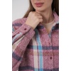 Kadın Ekose Desen Oversize Oduncu Gömlek 3854 Pembe