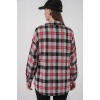 Kadın Ekose Desen Oversize Oduncu Gömlek 3854 Nar