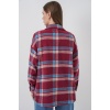Kadın Ekose Desen Oversize Oduncu Gömlek 3854 A.Kiremit