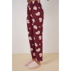 4323 Desenli Pijama Altı - Bordo