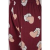 4323 Desenli Pijama Altı - Bordo
