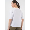Kadın Baskılı Basic Tişört 4343 - Beyaz
