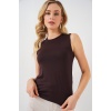 Kadın Kolsuz Body 4347 - Kahverengi
