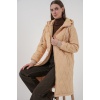 5138 Kapitone Uzun Şişme Mont - Bej