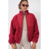5194 Kadın Peluş Mont Ceket - A.Bordo