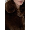 Kadın Peluş Kürk Mont 5234 - Kahverengi