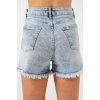 Kadın Püsküllü Kot Şort 5338 - Mavi