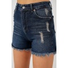 Kadın Püsküllü Kot Şort 5338 - Lacivert