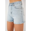 Kadın Kısa Kot Şort 5339 - Mavi