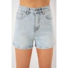 Kadın Kısa Kot Şort 5339 - Mavi