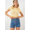 Kadın Kısa Kot Şort 5339 - Lacivert
