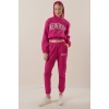55397 Baskılı Eşofman Takımı - Fuşya