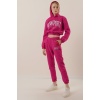 55397 Baskılı Eşofman Takımı - Fuşya