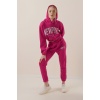 55397 Baskılı Eşofman Takımı - Fuşya
