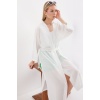 5835 Yırtmaçlı Yazlık Kimono - Beyaz