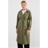 5853 Kruvaze Yaka Trençkot - Haki