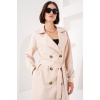 5853 Kruvaze Yaka Trençkot - Bej