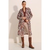 5853 Desenli Kruvaze Yaka Trençkot - C. Bej