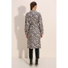 5853 Desenli Kruvaze Yaka Trençkot - C.Beyaz