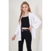 5862 Örme Kimono - Beyaz