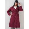 5918 Kruvaze Yaka Trençkot - Bordo
