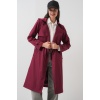 5918 Kruvaze Yaka Trençkot - Bordo