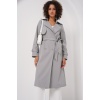 5918 Kruvaze Yaka Trençkot - Gri