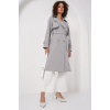 5918 Kruvaze Yaka Trençkot - Gri