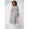 5918 Kruvaze Yaka Trençkot - Gri