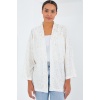 Kadın Ekru Varaklı Örme Kimono 5925