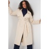 5938 Kruvaze Yaka Trençkot - Krem
