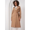 5938 Kruvaze Yaka Trençkot - Camel