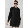 Fırfırlı Uzun Gömlek Tunik 5952 - Siyah