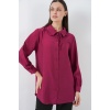 Fırfırlı Uzun Gömlek Tunik 5952 - Bordo