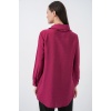 Fırfırlı Uzun Gömlek Tunik 5952 - Bordo