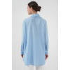 Fırfırlı Uzun Gömlek Tunik 5952 - Mavi