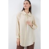 Fırfırlı Uzun Gömlek Tunik 5952 - Ekru
